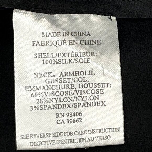 Theory Top Women's Large L Black Silk V-Neck Side Cut Out Sleeveless Blouse - Picture 11 of 16